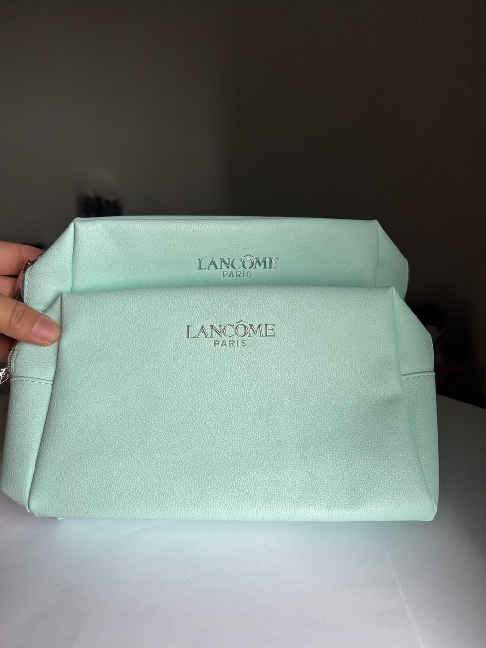 2/$10 Lancôme Light green Cosmetic Pouch